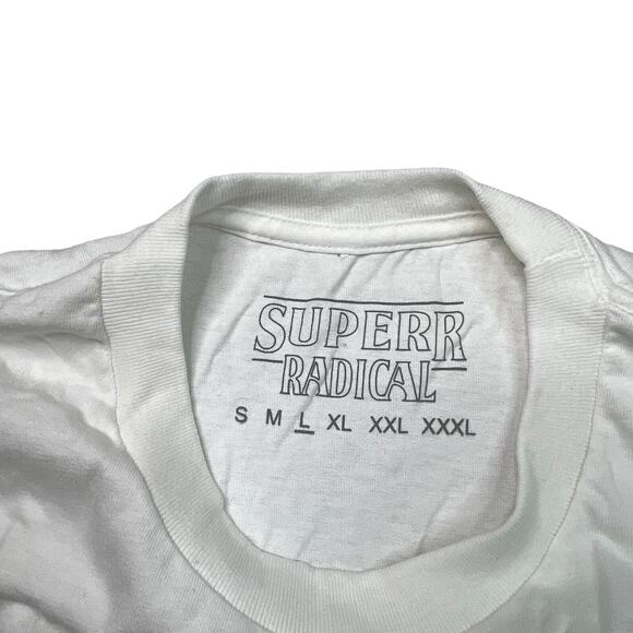 SuperrRadical Finger Paint Crayon Graphic Tee T-Shirt White Adult Large - Picture 4 of 4